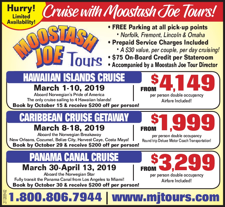 Cruise with Moostash Joe! Moostash Joe Tours